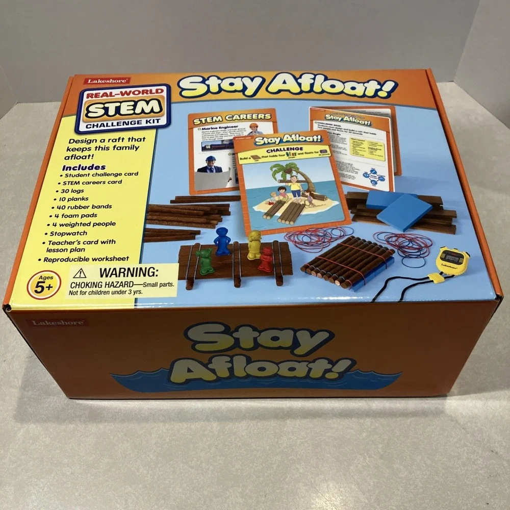 Lakeshore Real-World STEM Challenge Kits Stay Afloat Parachute Keep Rain Out 5+